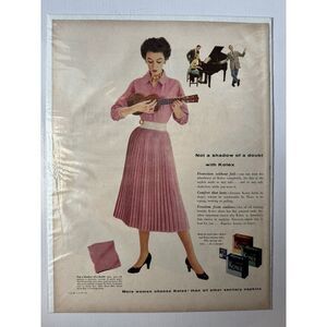 1954 Kotex Vintage Magazine Ad "Not a Shadow of a Doubt with Kotex"